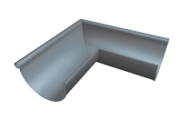 Угол полукруглого желоба 333 мм, внешний, алюминий, Темно-серый RAL 7016, Prefa