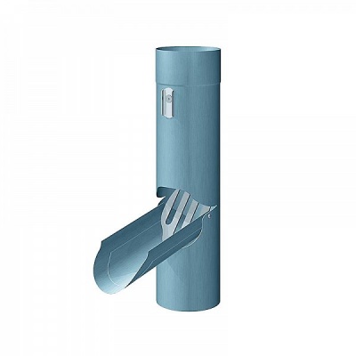Детальное фото клапан для сбора дождевой воды со съемной сеткой, d-120 мм, серо-голубой, rheinzink
